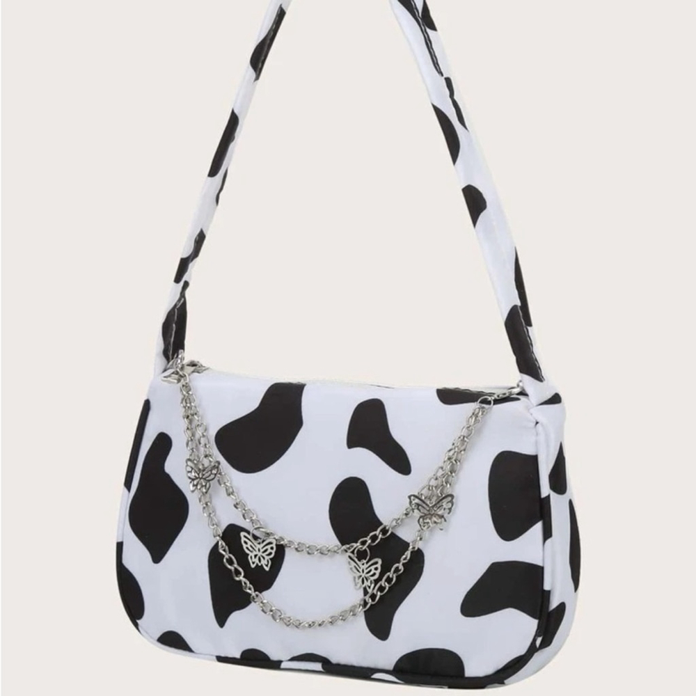 ⚠️Clearance Cow Print Shoulder Bag Black And White - Picture 5 of 7